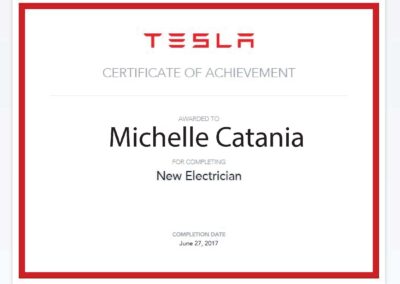 Michelle Catania Tesla Certifications