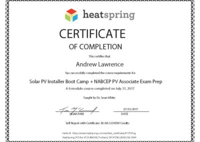 Andrew Lawrence Certifications