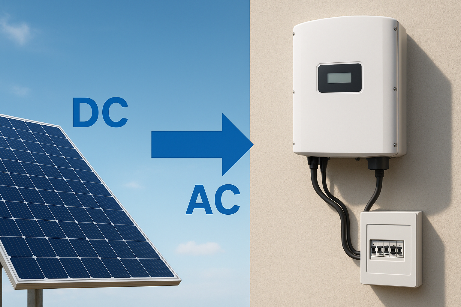 How a solar inverter converts DC power to AC power