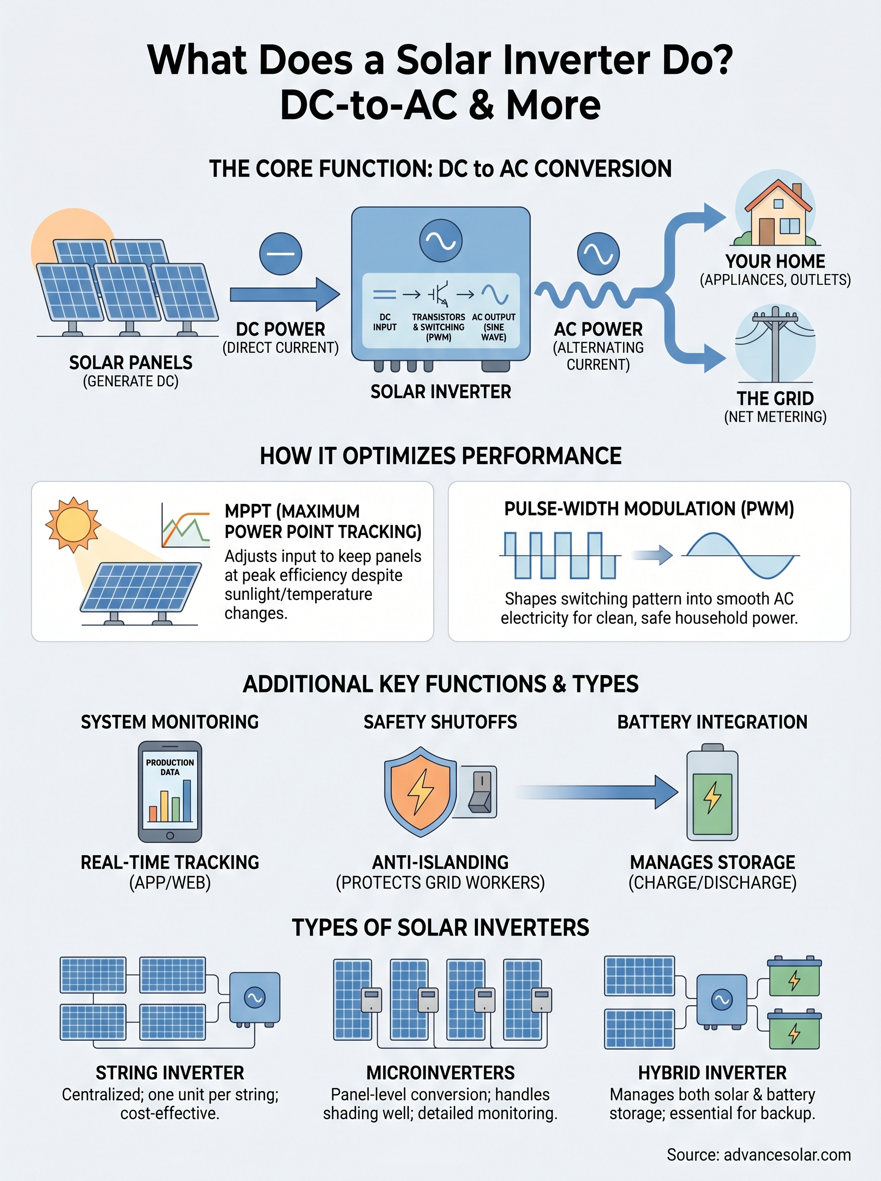 what does a solar inverter do infographic