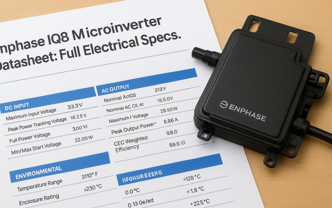 Enphase IQ8 Microinverter Datasheet: Full Electrical Specs