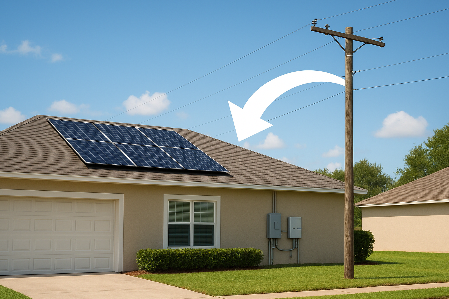 How excess power flows back to the grid