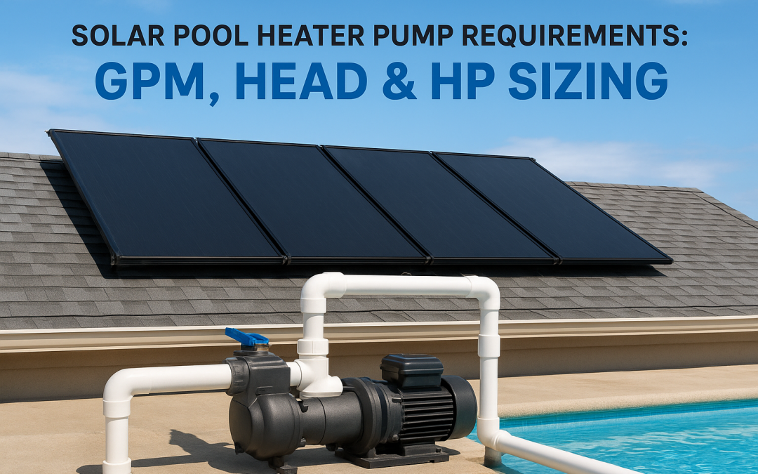 Solar Pool Heater Pump Requirements: GPM, Head & HP Sizing