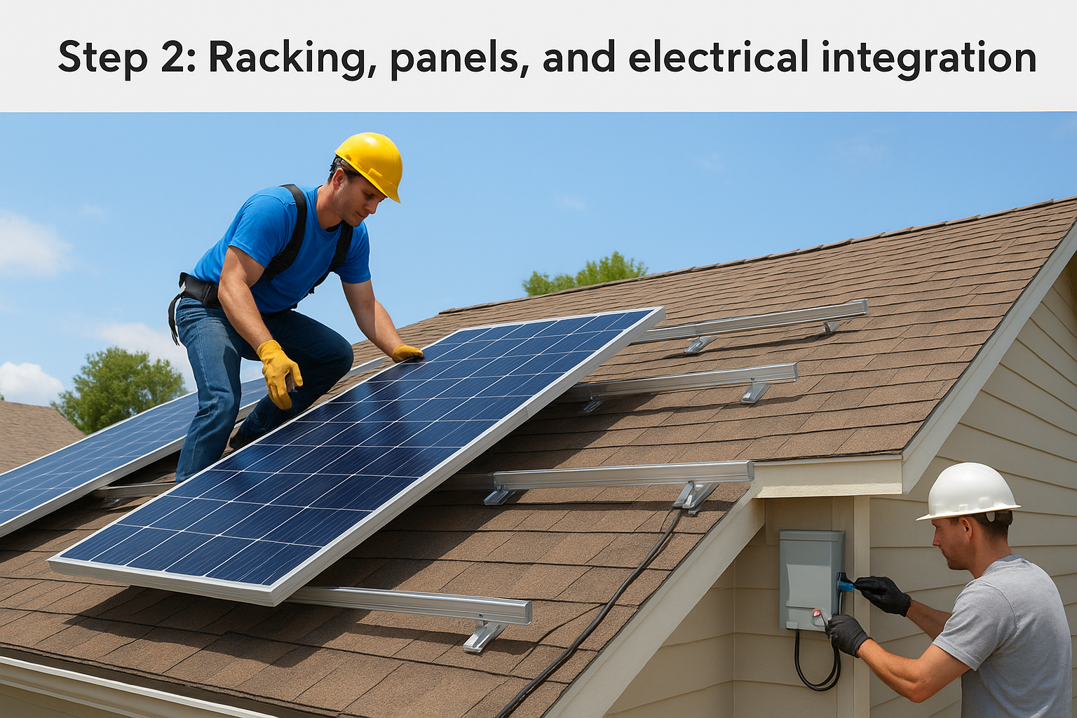Step 2: Racking, panels, and electrical integration