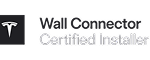 Tesla Wall Connector Certified Installer badge (logo with text) indicating certified installer status