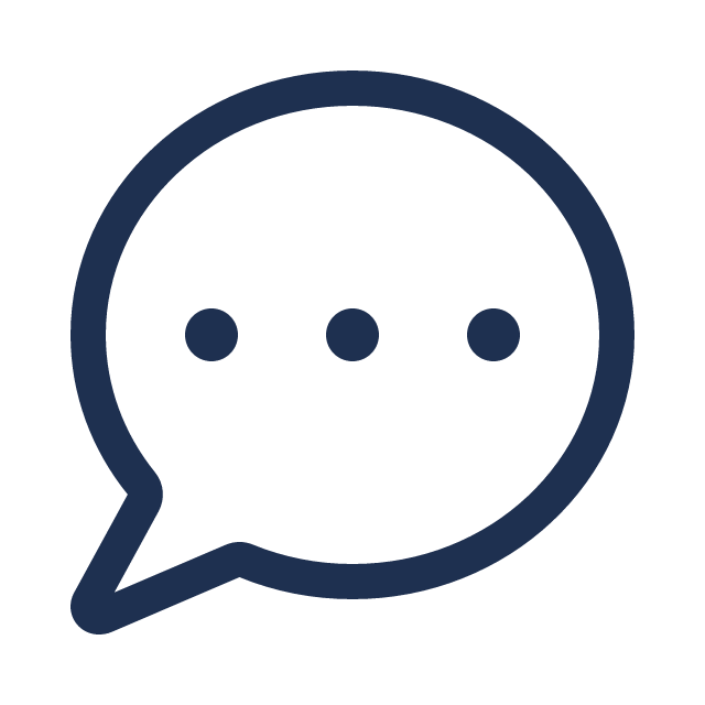 Chat bubble icon with three dots suggesting an in-progress message or typing indicator